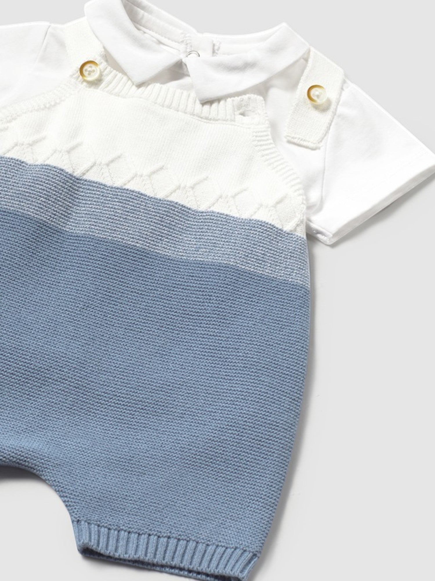 Completo salopette tricot Bimbo AZZURRO 1607 /A -  NANU' BABY