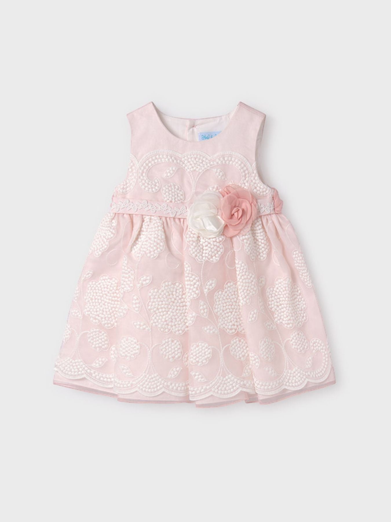 Abito organza bordato Bimba ROSA 5010 -  NANU' BABY
