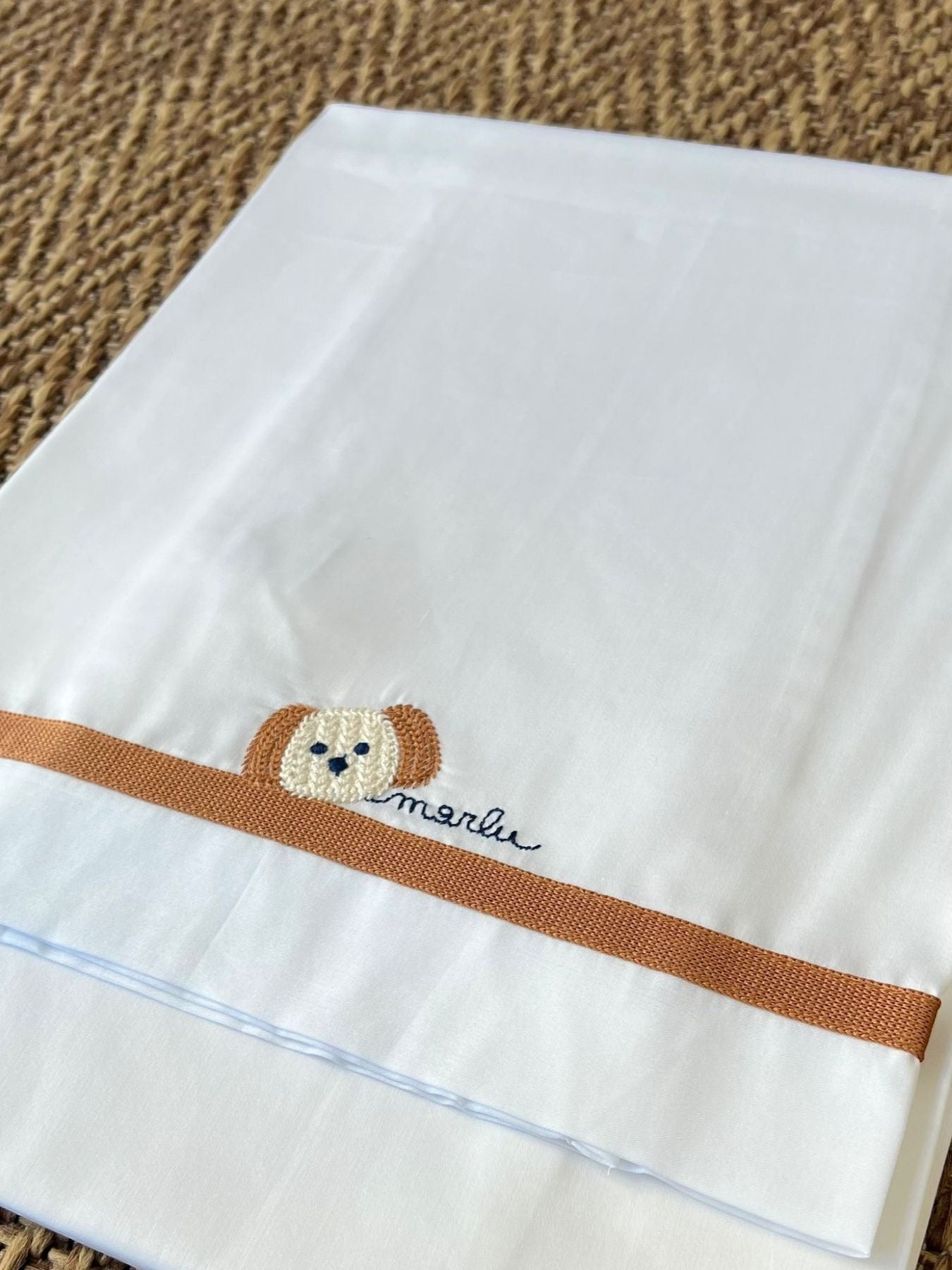 Lenzuolino Cagnolino Neonato BIANCO EP63LE -  NANU' BABY