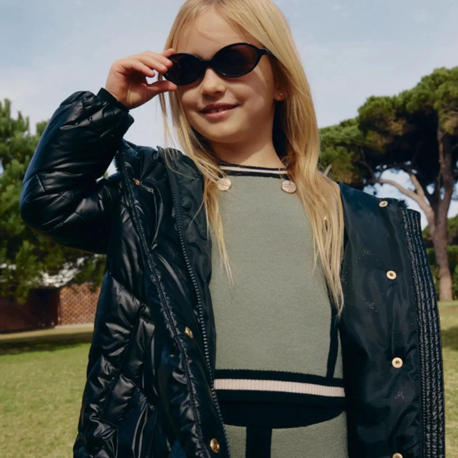 Cappotto Bimba Nero 5847/10 by ABEL & LULA