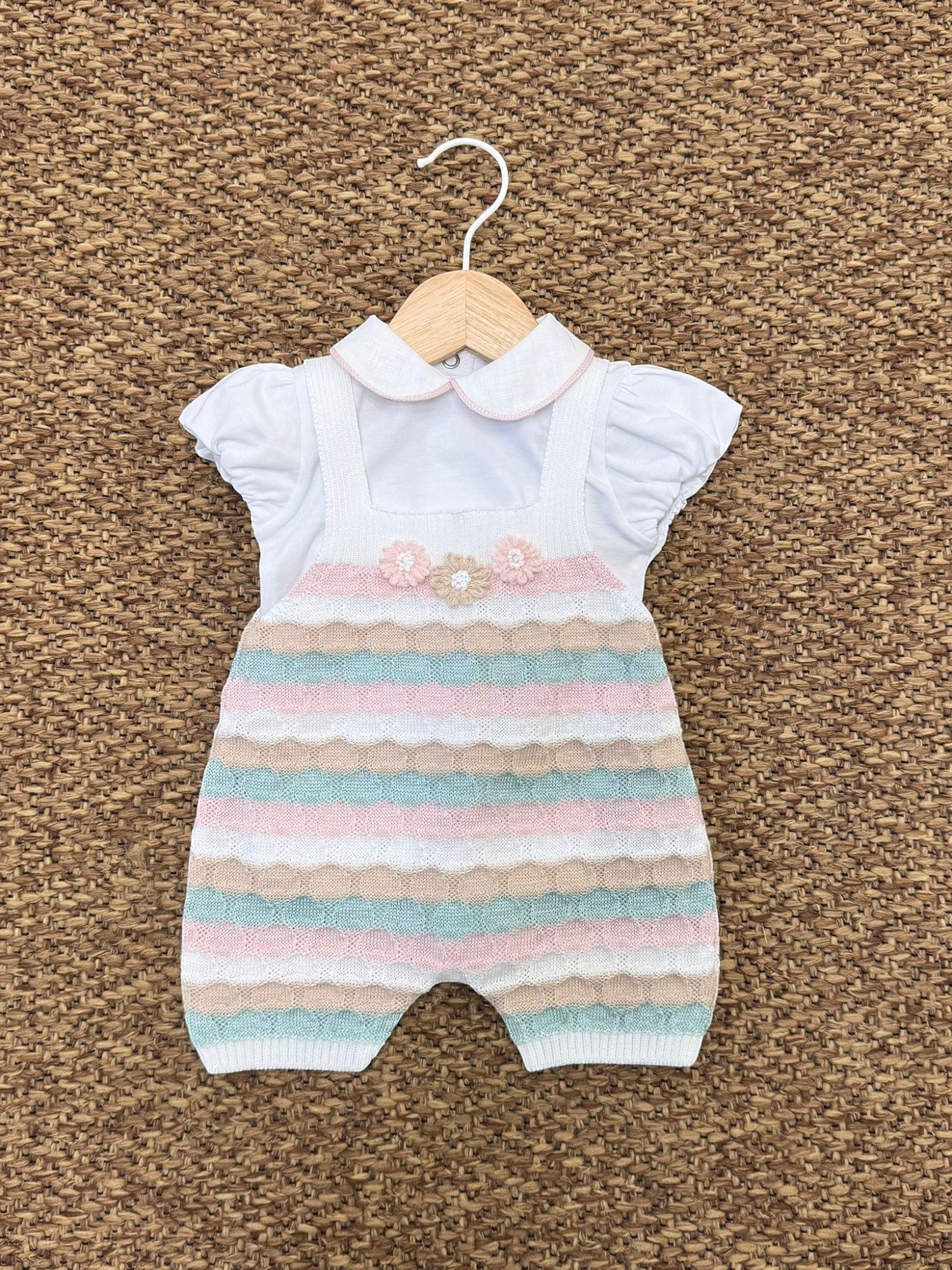 Completo Salopette e body m/c Bimba BIANCO EB1530 -  NANU' BABY