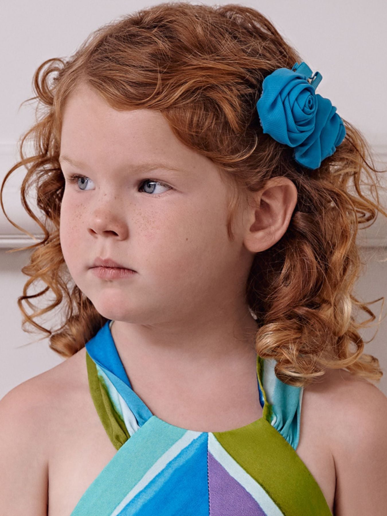 Set 2 fermagli fiori chiffon  TURCHESE 5411/T -  NANU' BABY