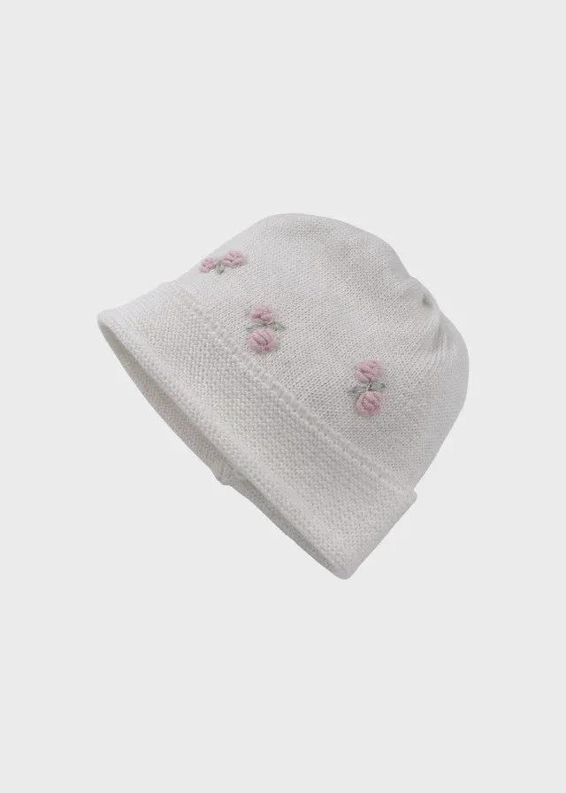 Cuffia Neonata Bianco ROSELLINE 673 by BABY LORD