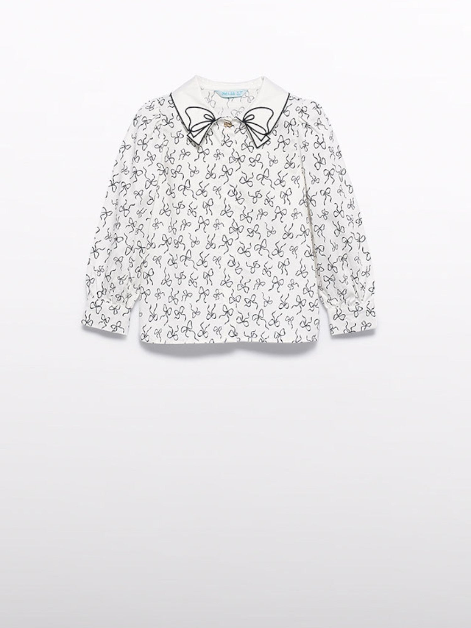 Blusa popelin satinato fiocco Bimba PANNA 5613/3 -  NANU' BABY