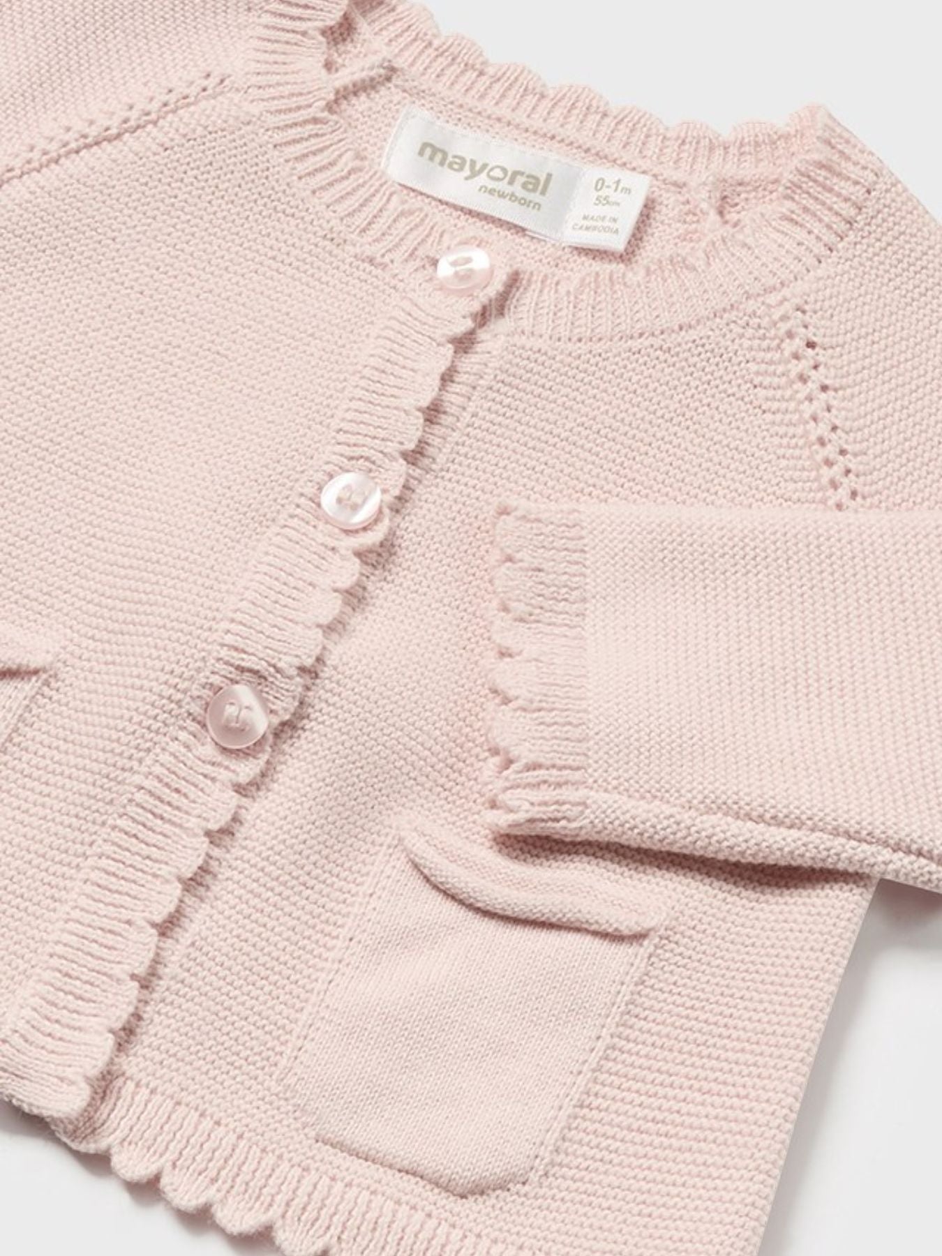 Giacchino lungo maglia Bimba ROSA CIPRIA 1376/N -  NANU' BABY