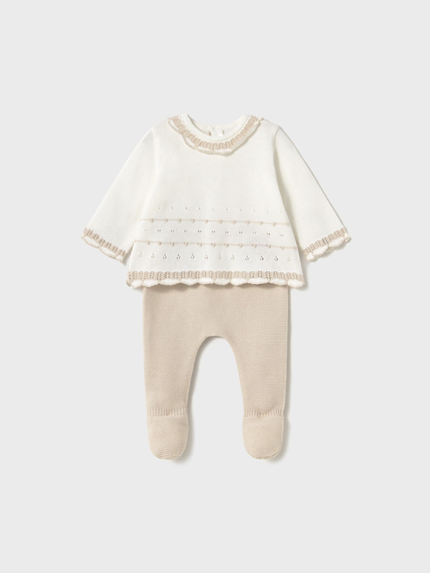 Completo ghettina maglia Neonata BEIGE 1587 /BE -  NANU' BABY