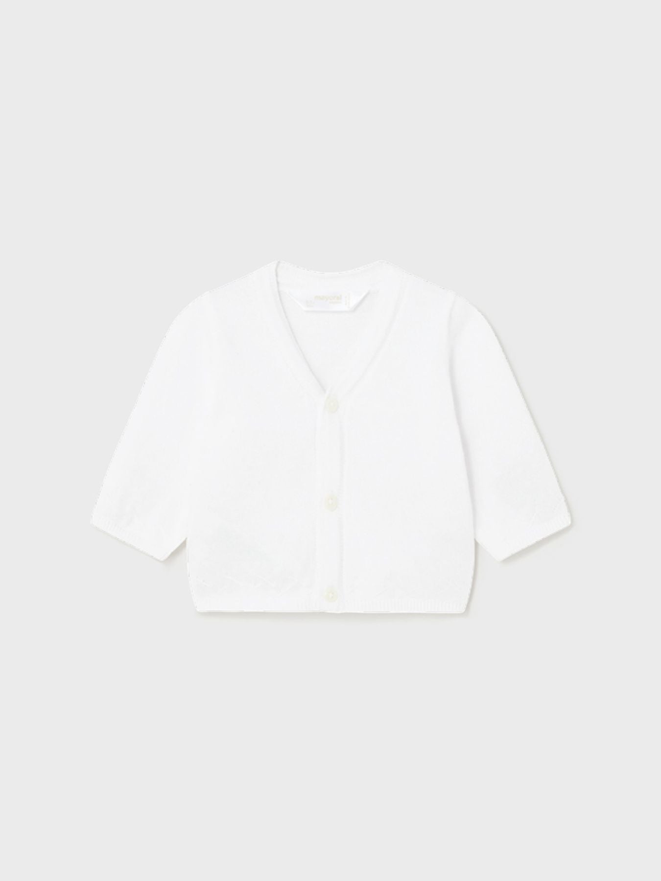 Cardian collo a v tricot Bimbo BIANCO 1379 -  NANU' BABY