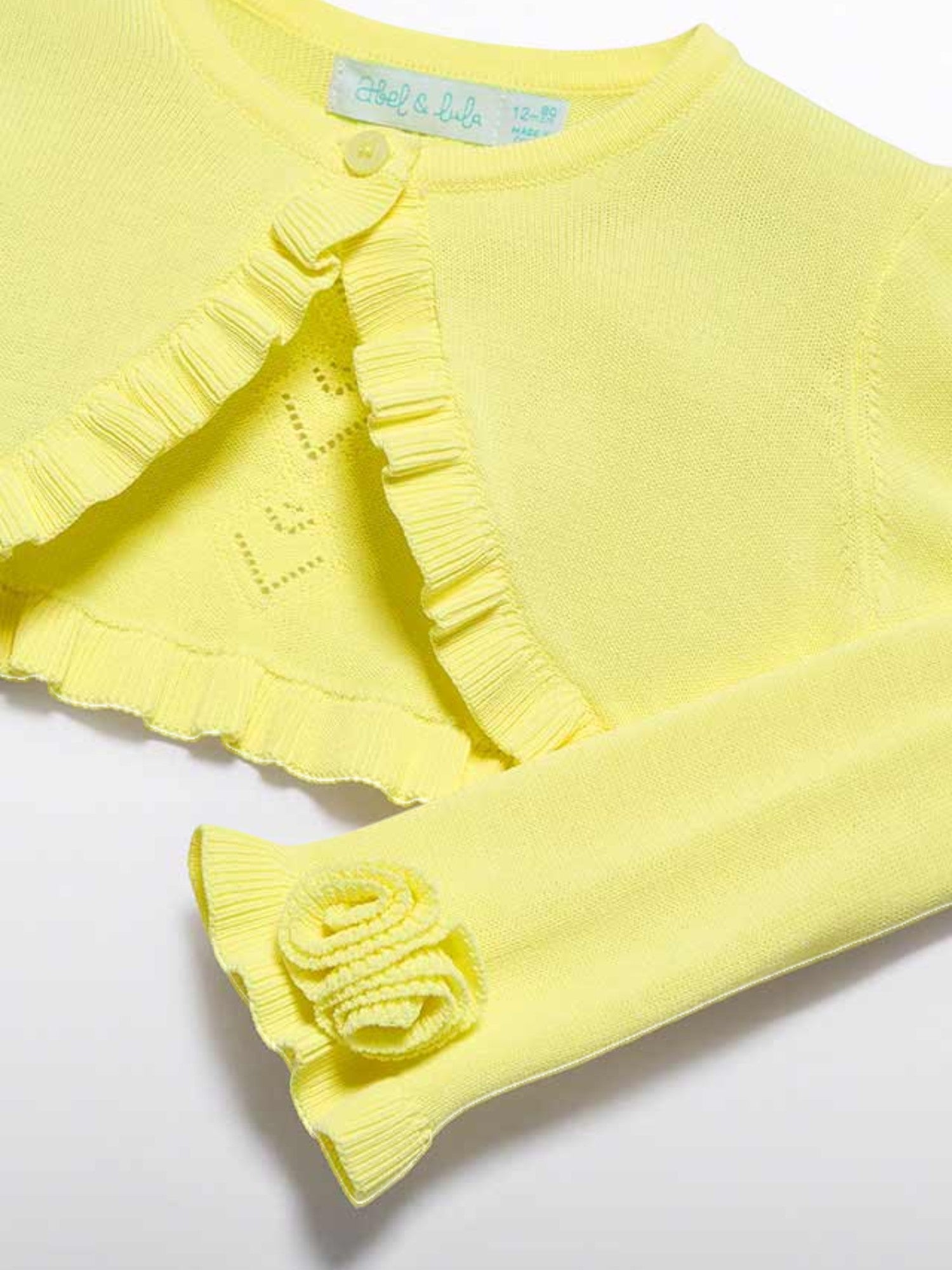 Cardigan tricot traforato Bimba GIALLO 5381 /13 -  NANU' BABY