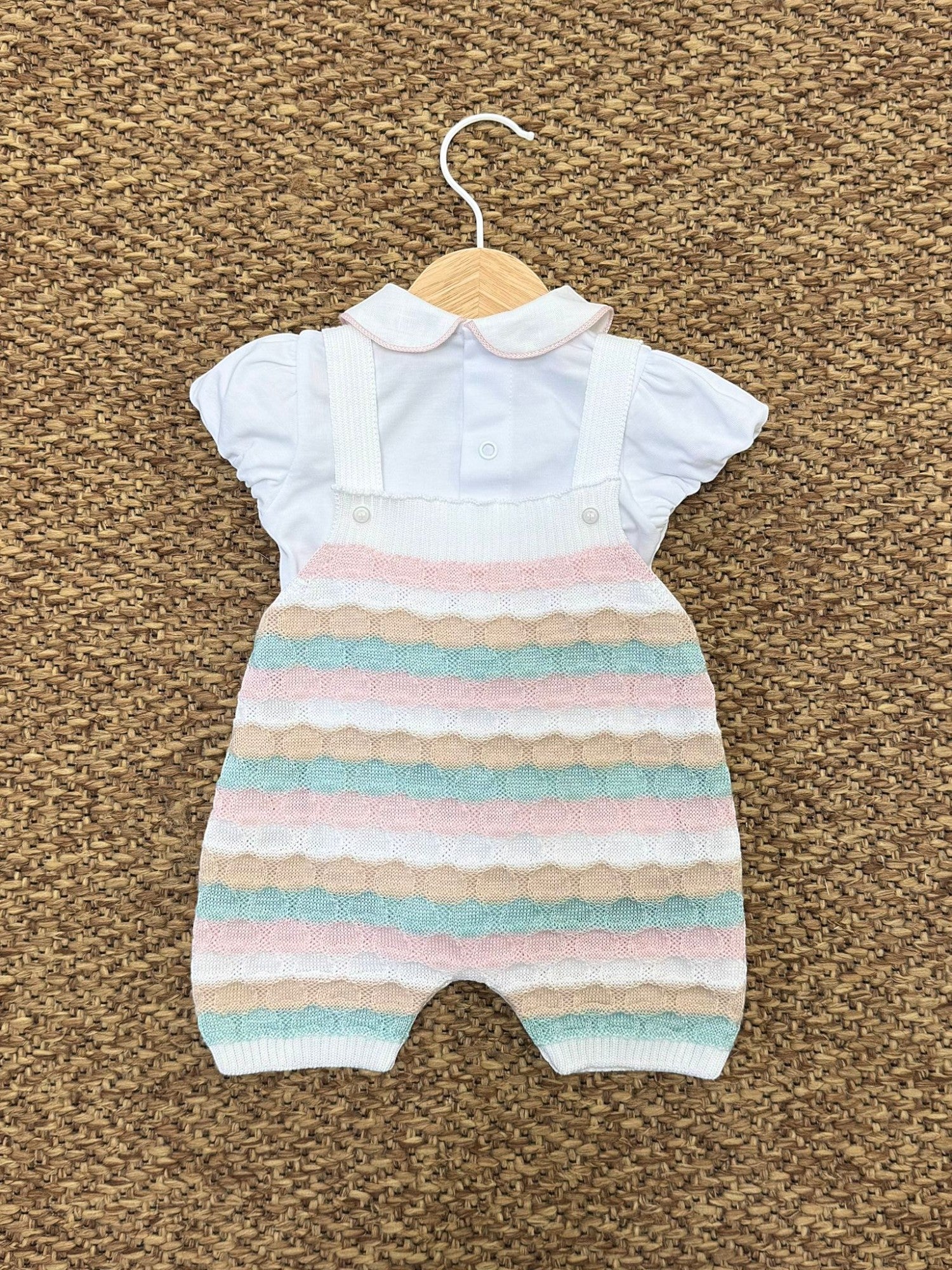 Completo Salopette e body m/c Bimba BIANCO EB1530 -  NANU' BABY