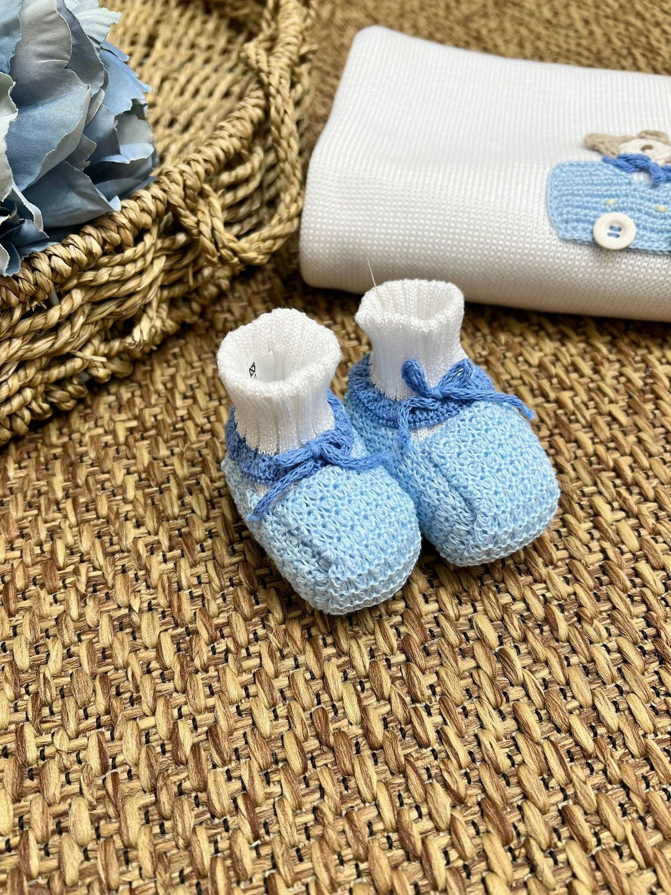 Babbucce in filo di cotone Neonato BIANCO EL36S/C -  NANU' BABY
