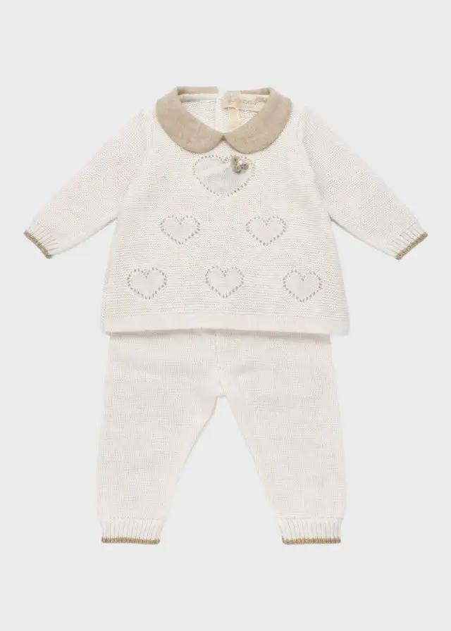 Completo nascita Neonata Bianco CUORE 7138 by BIMBALO'
