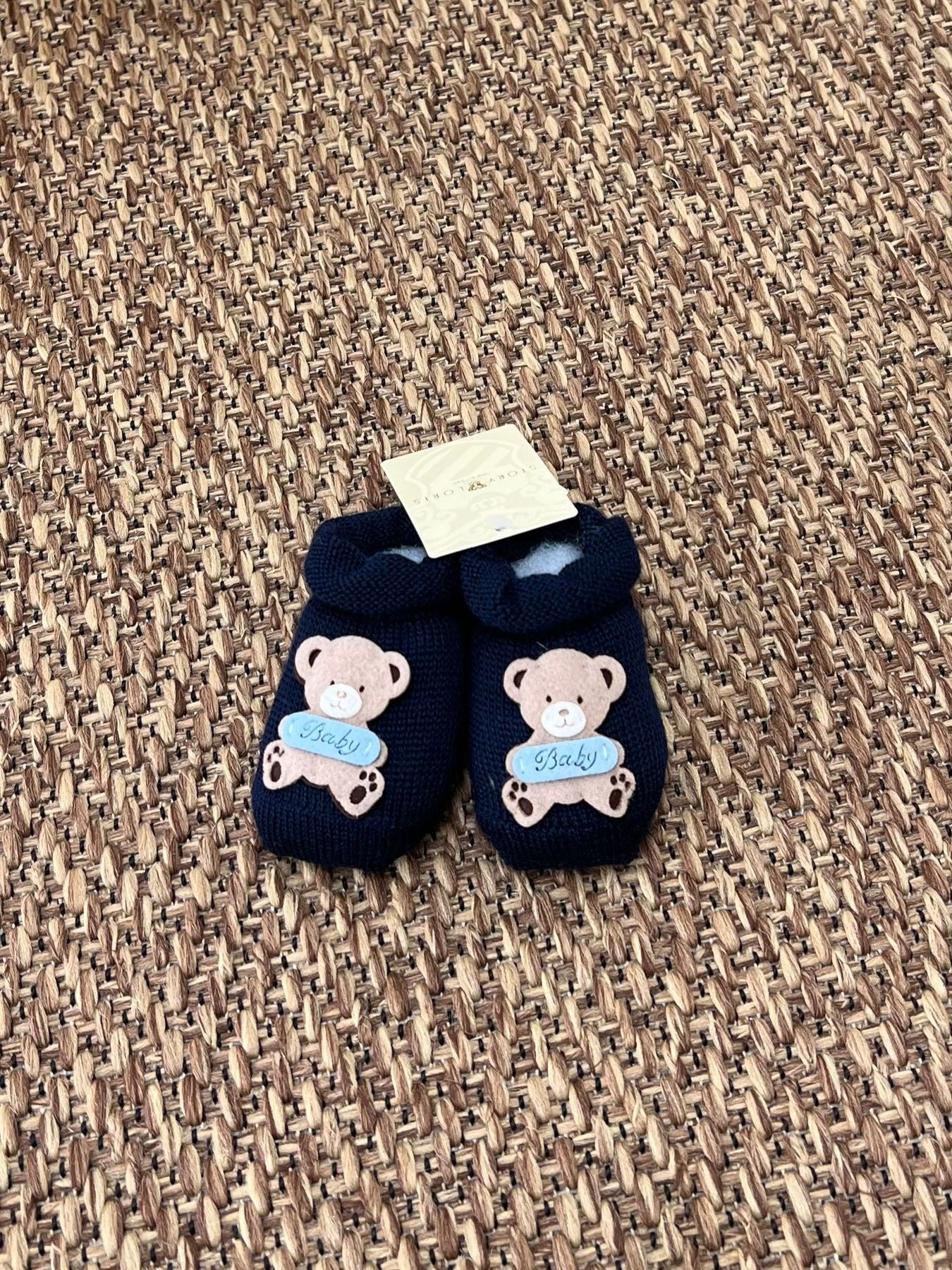 Babbucce Orsetto Baby Neonato BLU 2835/B8 -  NANU' BABY