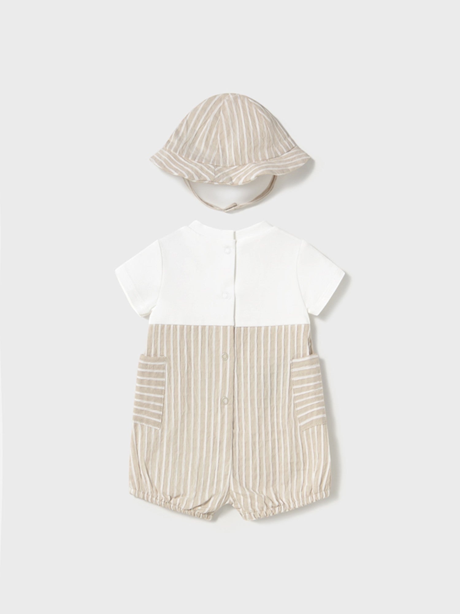 Tutina corta e cappello Bimbo AVORIO 1602 /A -  NANU' BABY