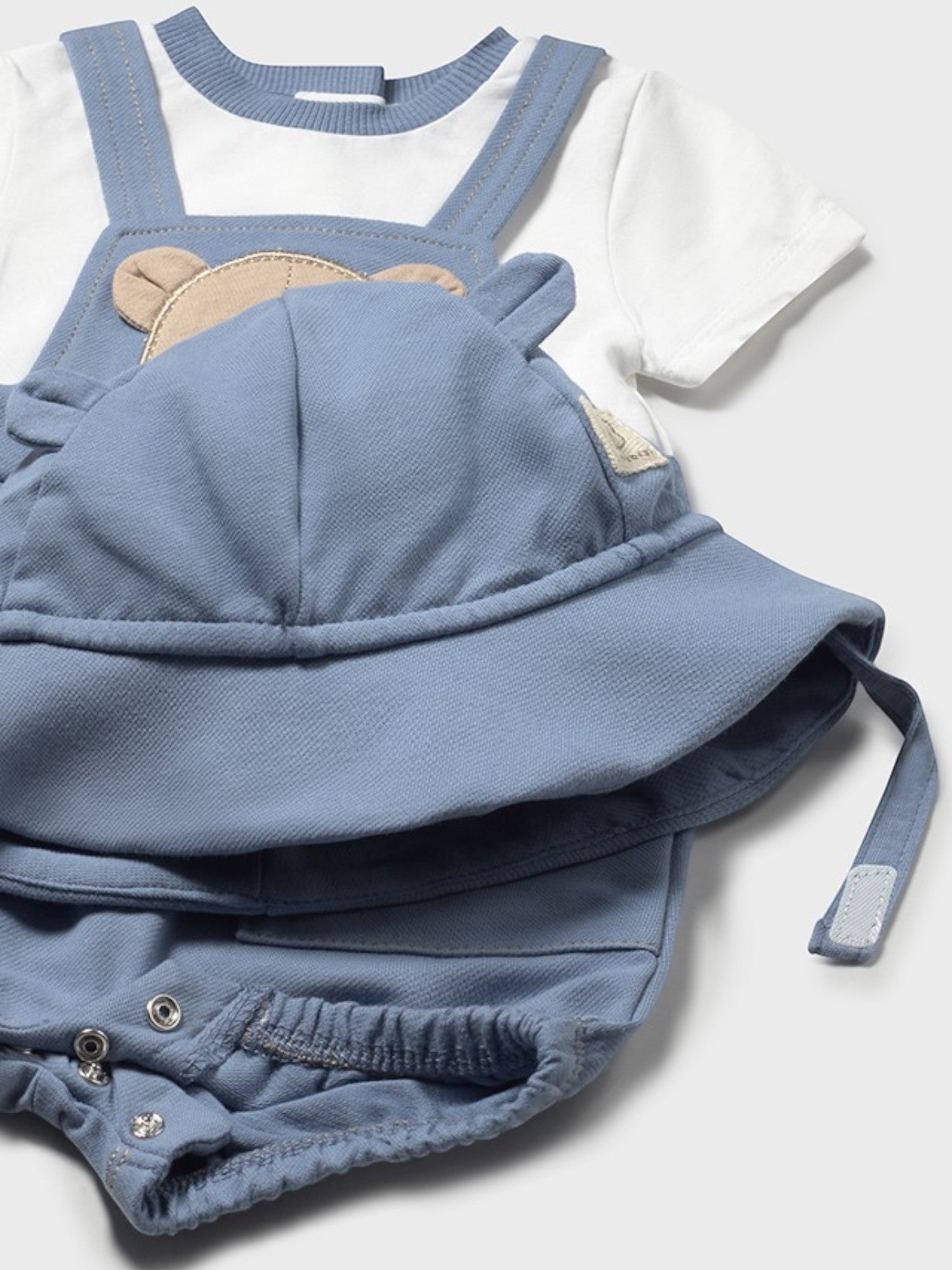 Pagliaccetto salopette,cappello Bimbo AZZURRO 1606 /A -  NANU' BABY