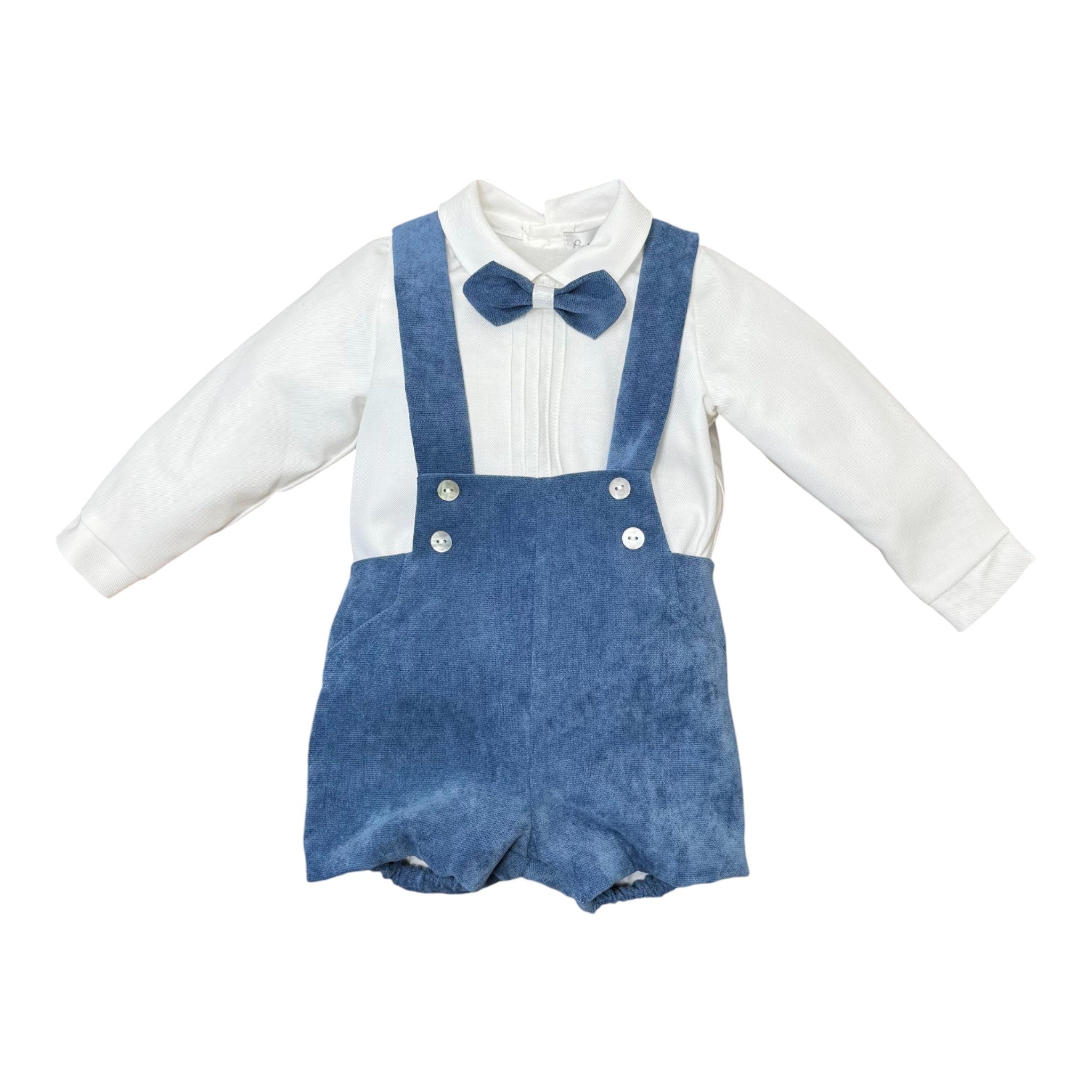 Completo Cerimonia Bimbo Misto Cotone Azzurro - PONTO POR PONTO 1/6417-A
