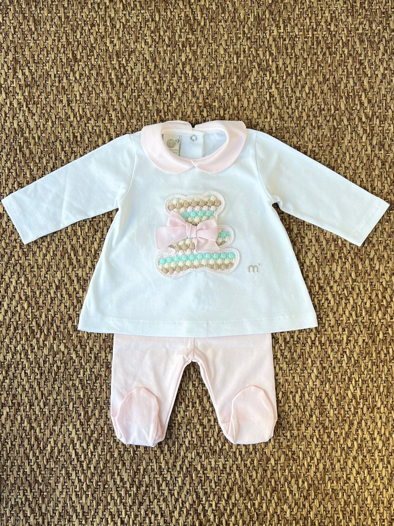 Completo Orsetto effetto Bolle Neonata ROSA EP6517 -  NANU' BABY