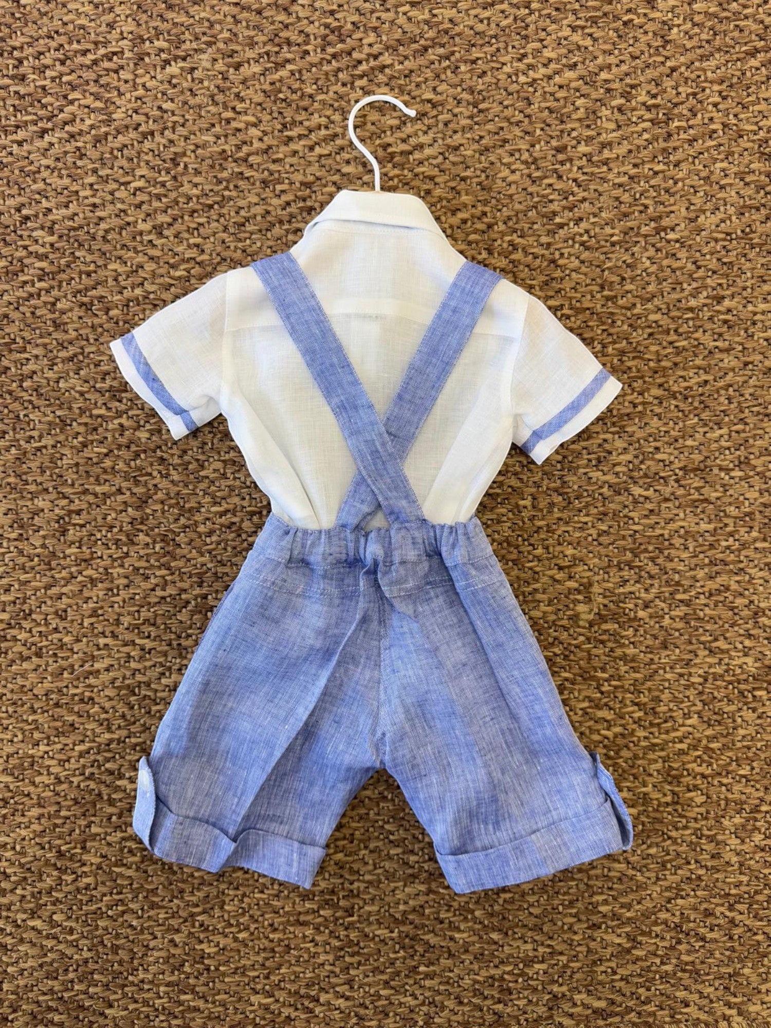 Completo Cerimonia lino 3 pezzi Bimbo BLU M0480A -  NANU' BABY