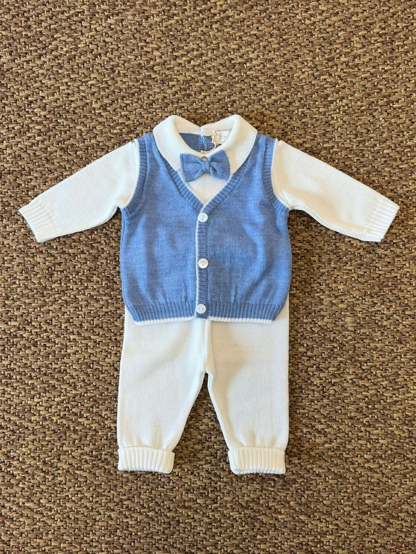 Completo con Papillon Neonato AZZURRO 6815/A -  NANU' BABY