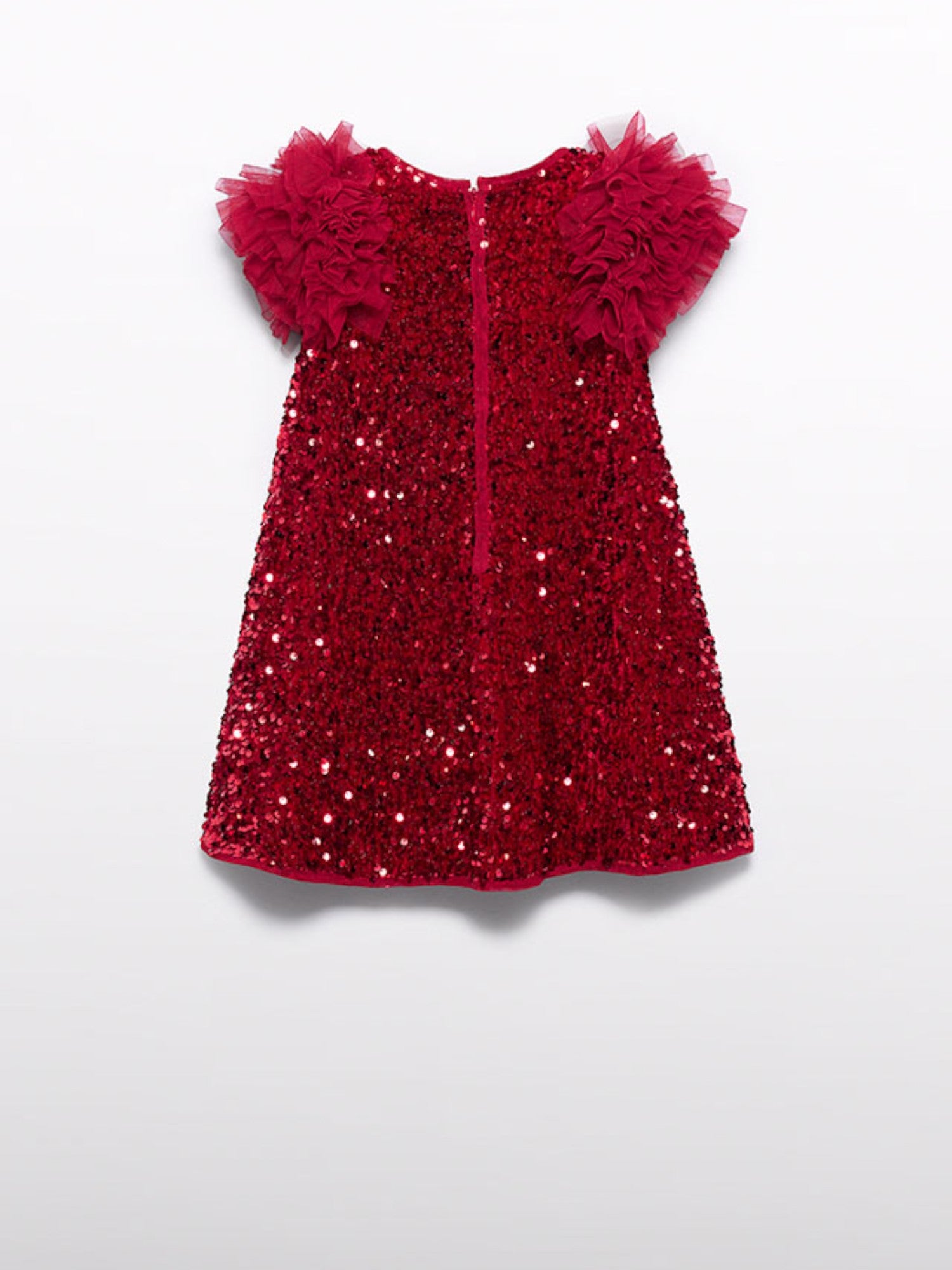 Abito lustrini velluto Bimba Rosso 5529/2 -  NANU' BABY