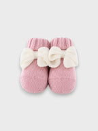 Babbucce Neonata Rosa MAGLIA INGLESE FIOCCO 707/5730 by BABY LORD