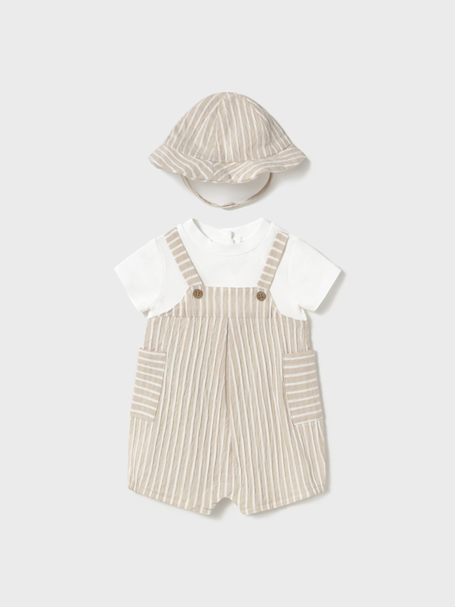 Tutina corta e cappello Bimbo AVORIO 1602 /A -  NANU' BABY