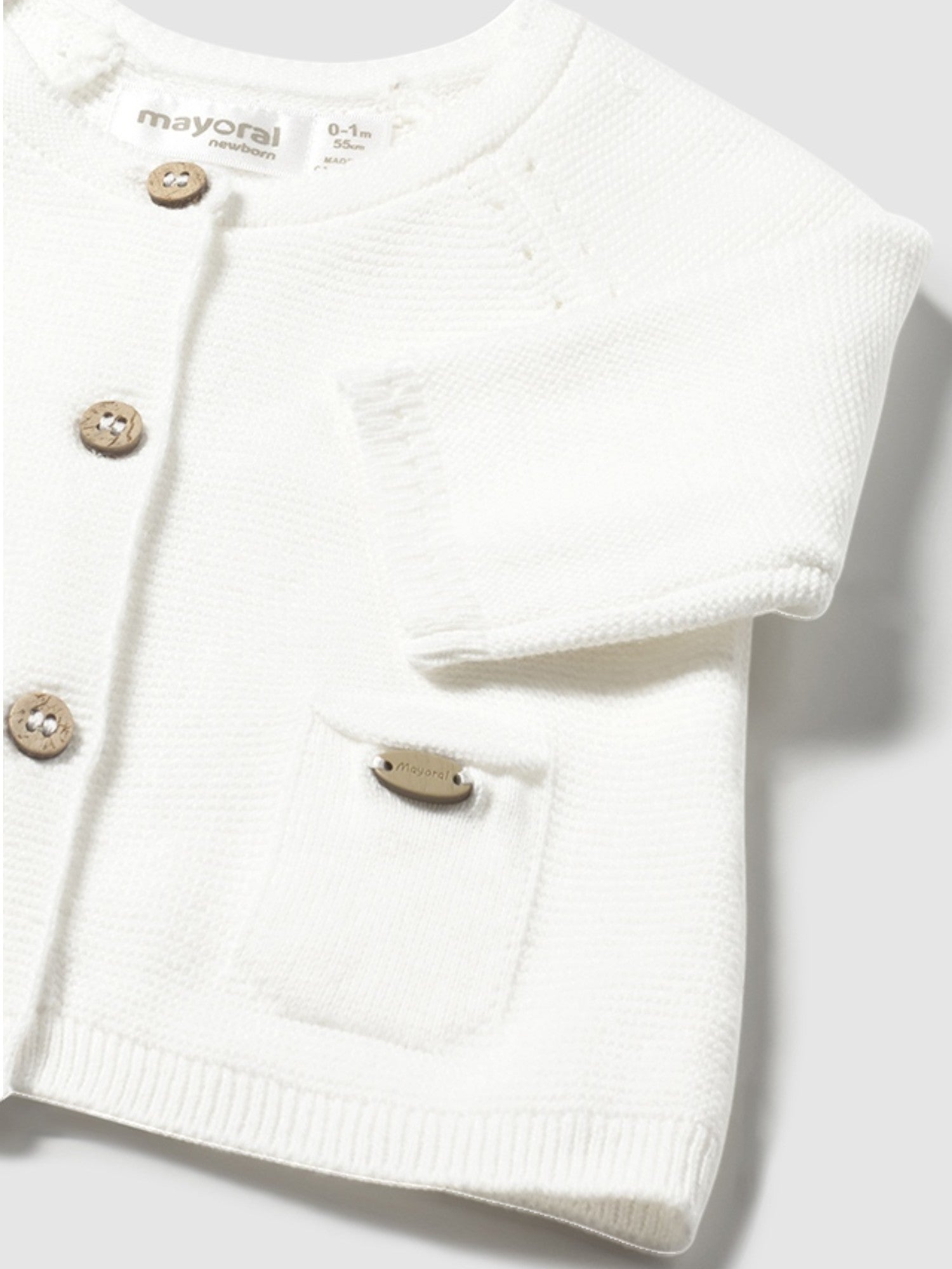 Giacchino lungo maglia Bimba NATURAL 1307 /N -  NANU' BABY