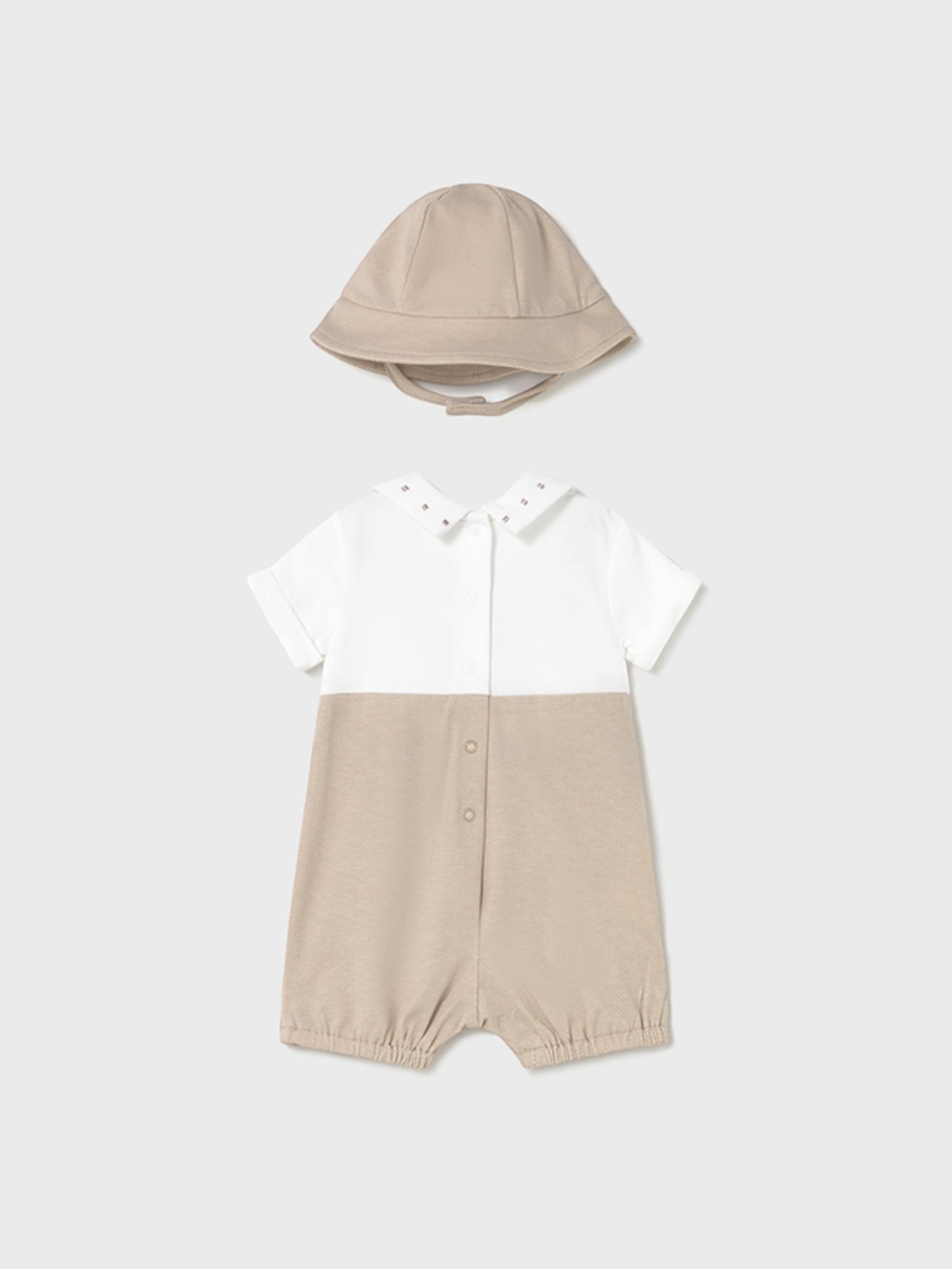 Pagliaccetto salopette,cappello Bimbo BEIGE 1605 /BE -  NANU' BABY