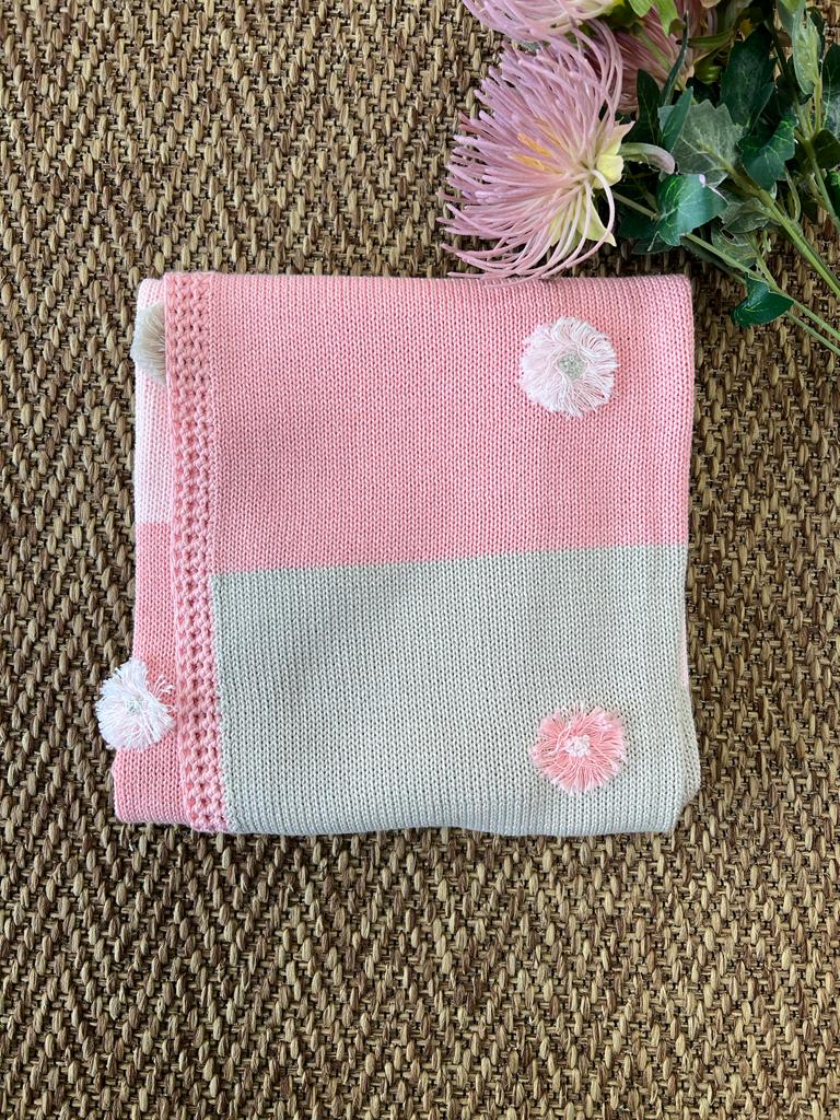 Coperta Rosa/tortora Neonata TORTORA AMY/812 -  NANU' BABY