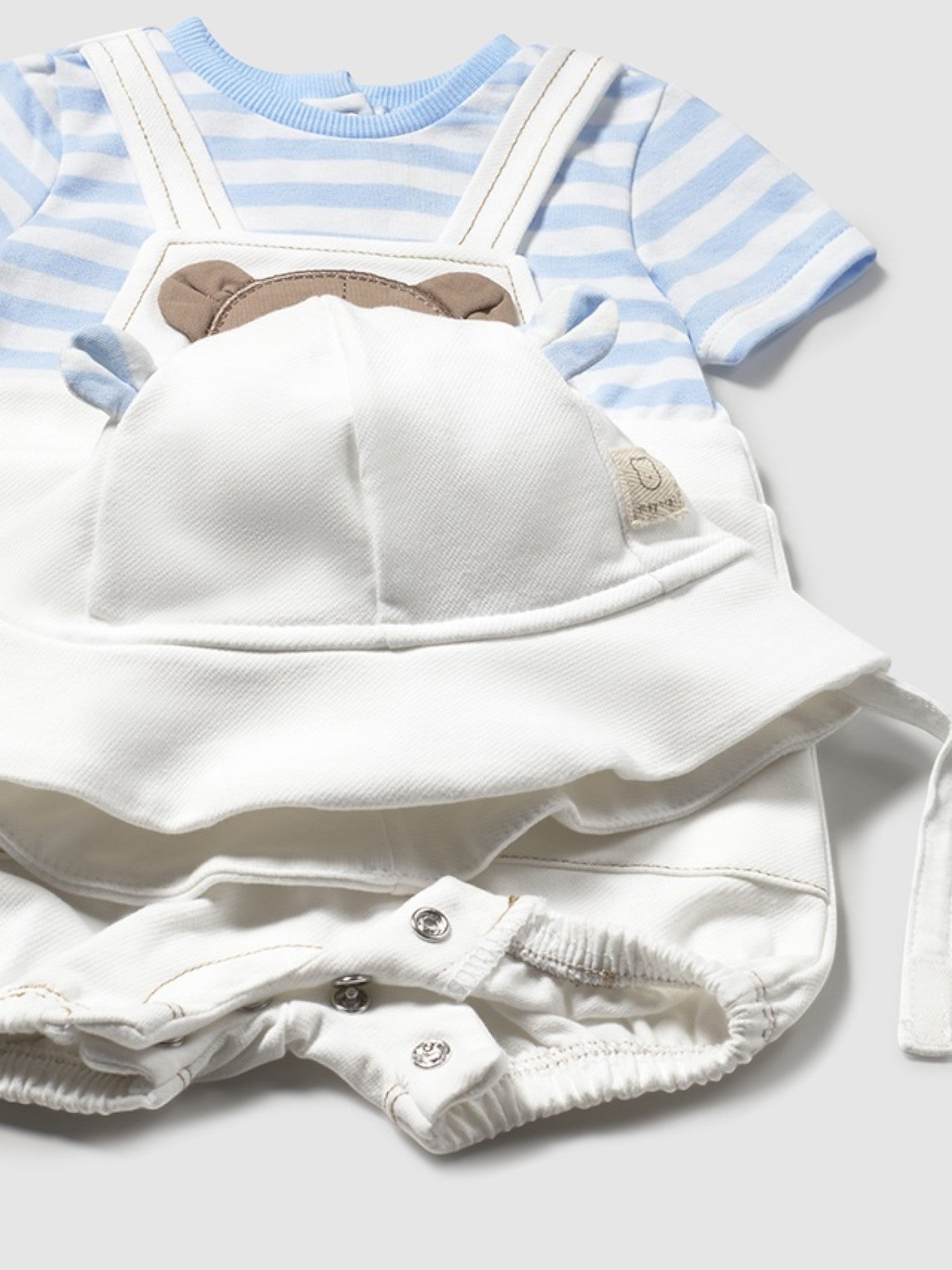 Pagliaccetto salopette,cappello Bimbo CIELO 1606 /C -  NANU' BABY