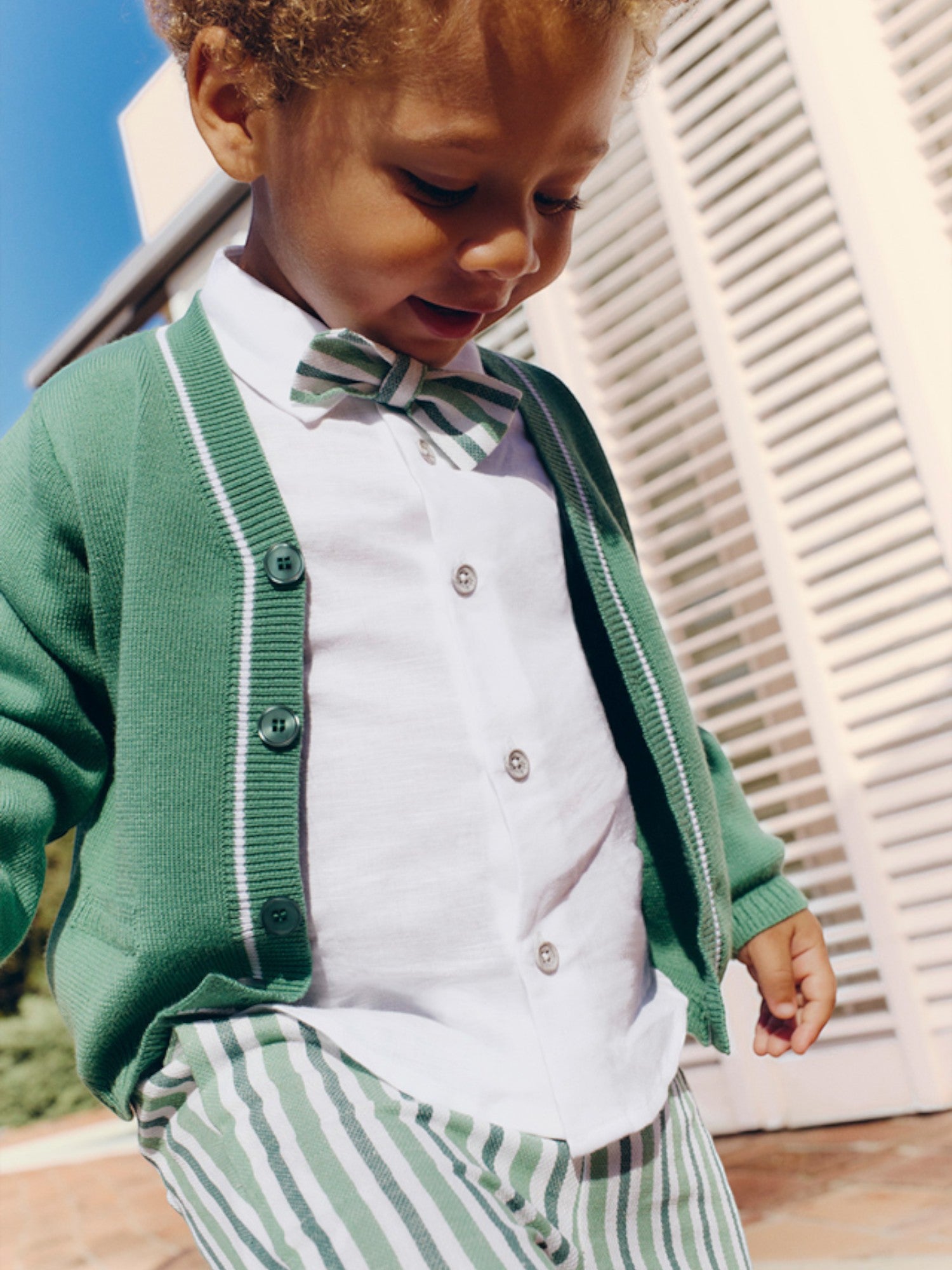 Completo bermuda camicia papillon Bimbo VERDE 5209 /6 -  NANU' BABY
