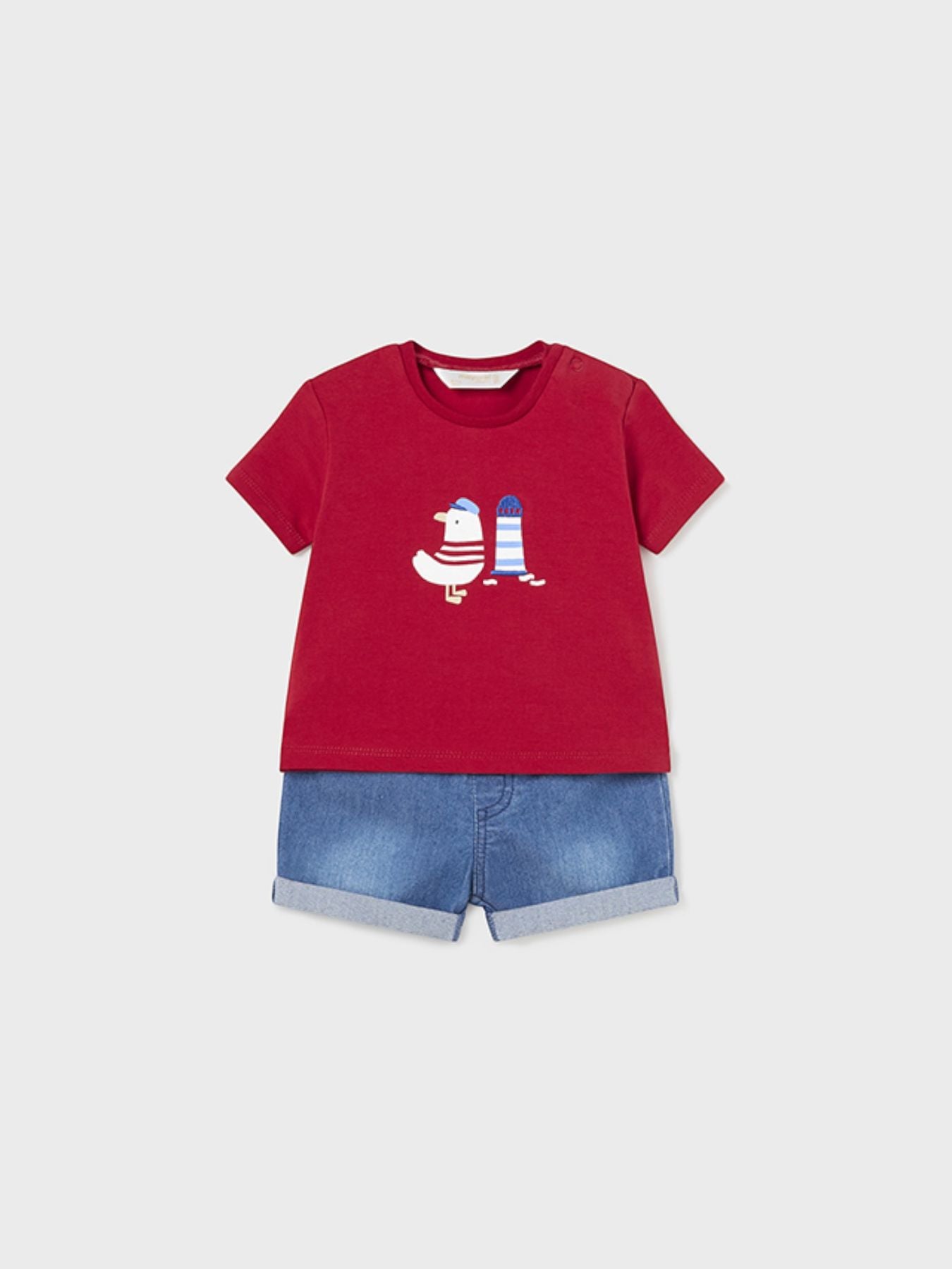 Comp.pant.corto jeans Bimbo ROSSO 1209 -  NANU' BABY