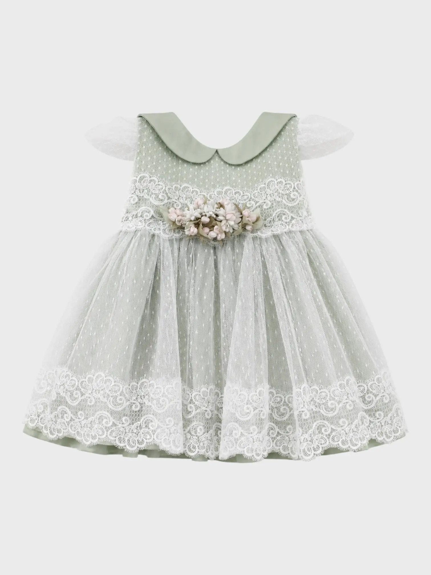 Abito Cerimonia Bimba Verde FB084/V by FLO' SARTORIA ITALIANA