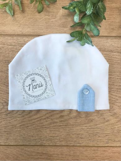 Cuffia Neonato Bianco ES5373 -  NANU' BABY