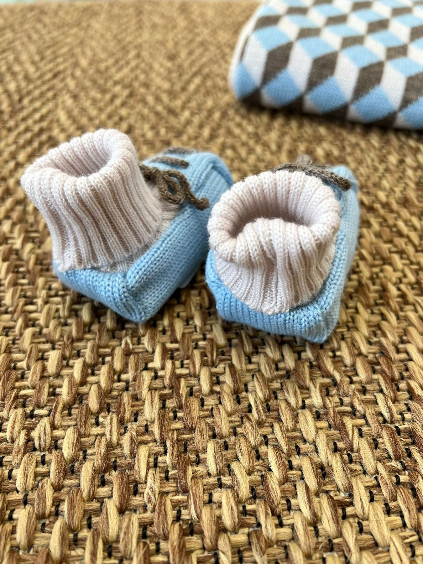 Babbucce in lana Neonato NATURAL IG68S -  NANU' BABY
