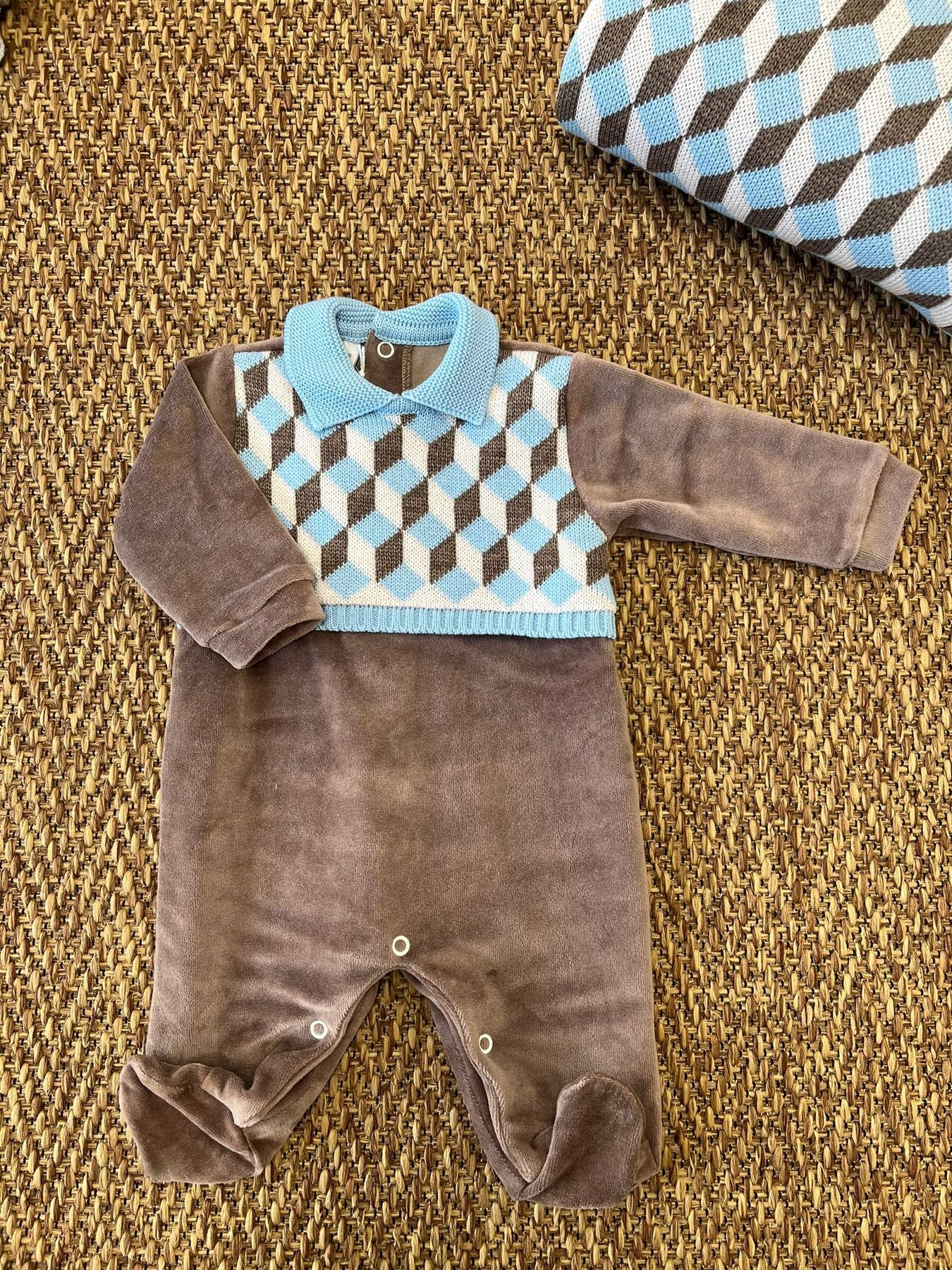 Tutina fantasia geometrica Neonato MARRONE IG6814 -  NANU' BABY