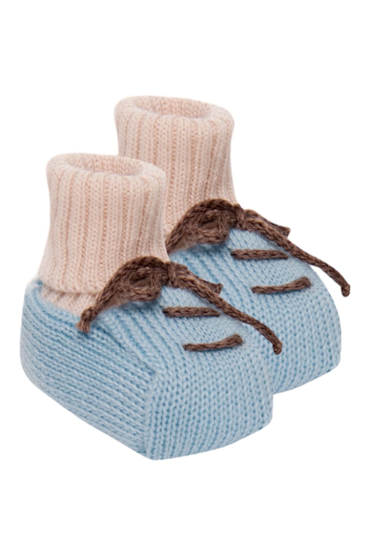 Babbucce in lana Neonato NATURAL IG68S -  NANU' BABY