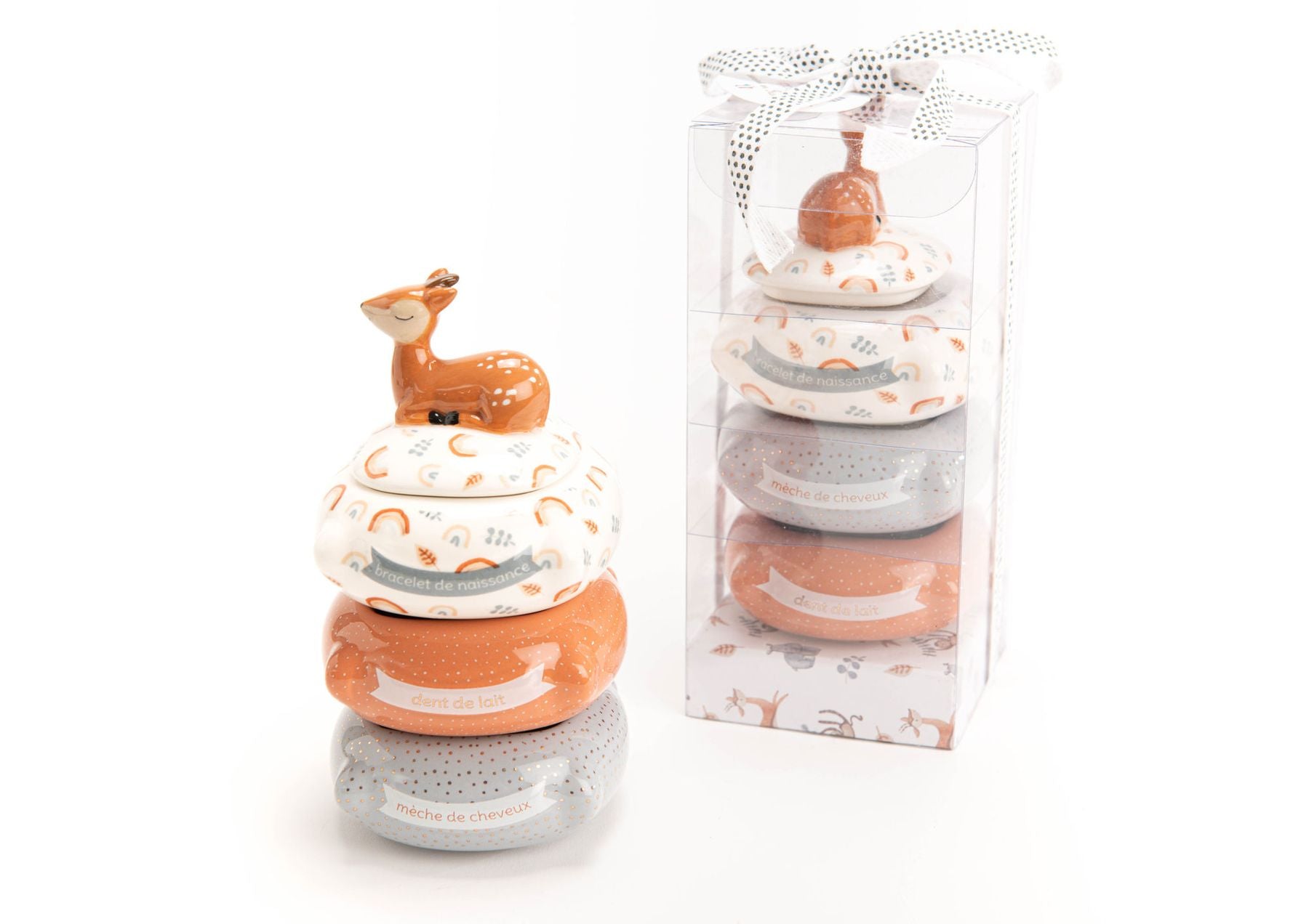 Cofanetto nascita Cerbiatto Sam  ARANCIO 154993 -  NANU' BABY