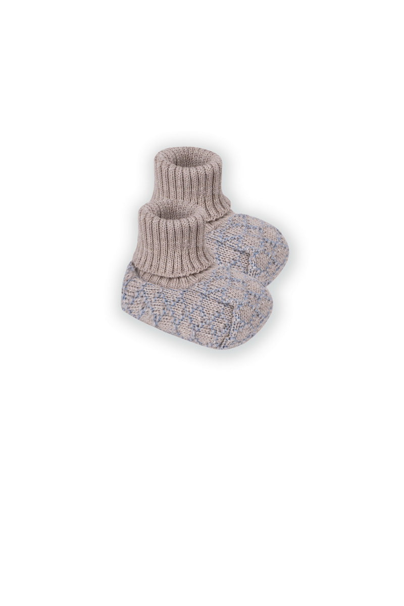 Babbucce 100% lana Neonato TORTORA IF53S -  NANU' BABY