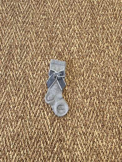 Calze fiocco Velluto  GRIGIO 1034M/G -  NANU' BABY