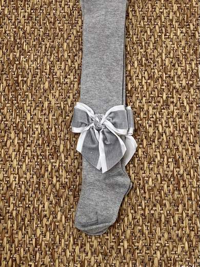 Collant con fiocco Velluto  GRIGIO 2091C/G -  NANU' BABY