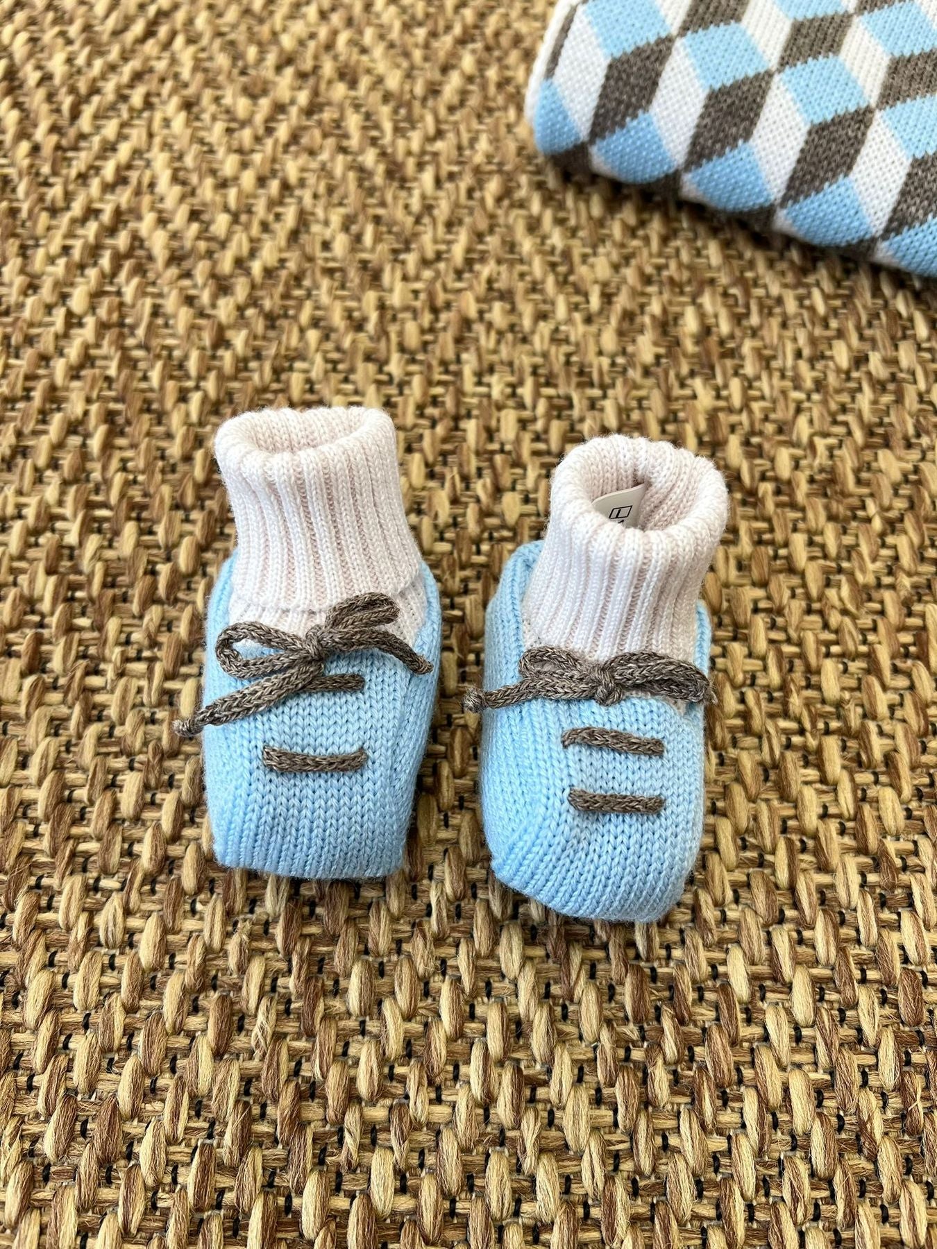 Babbucce in lana Neonato NATURAL IG68S -  NANU' BABY