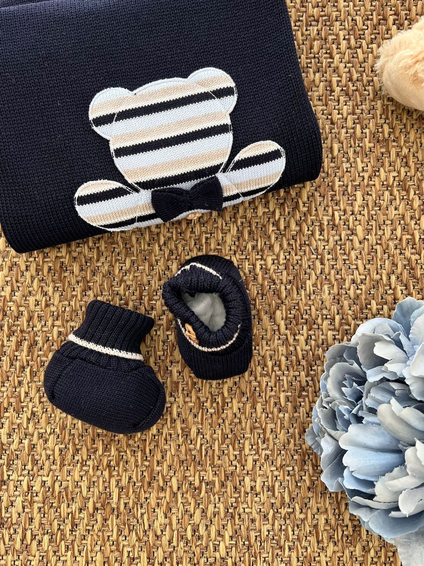 Babbucce Orsetto Neonato BLU 6786 -  NANU' BABY