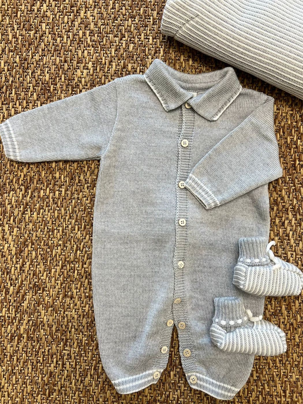 Tutina 100% lana Neonato GRIGIO IF5511 -  NANU' BABY