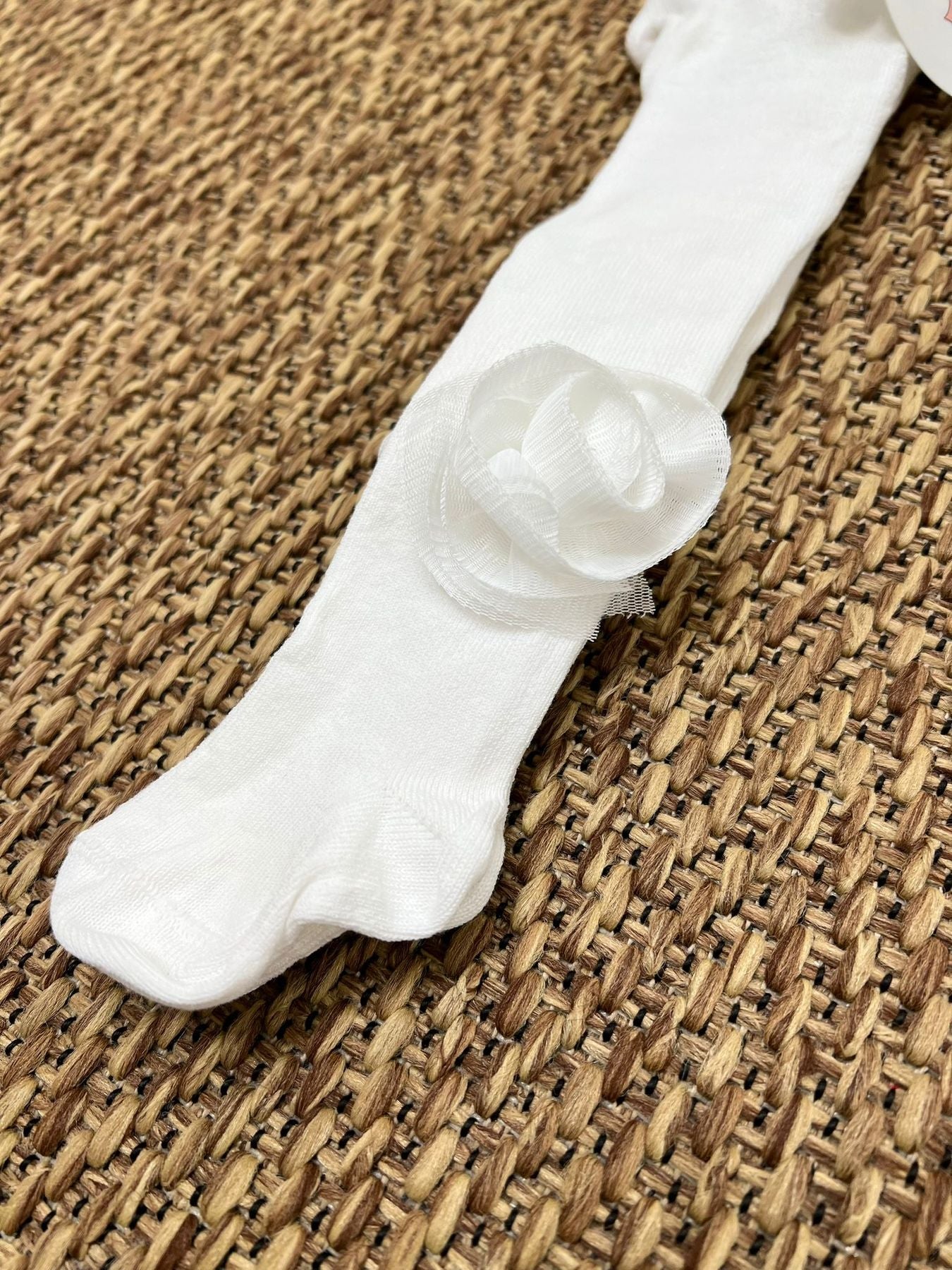 Collant con fiori  BIANCO 2094C -  NANU' BABY